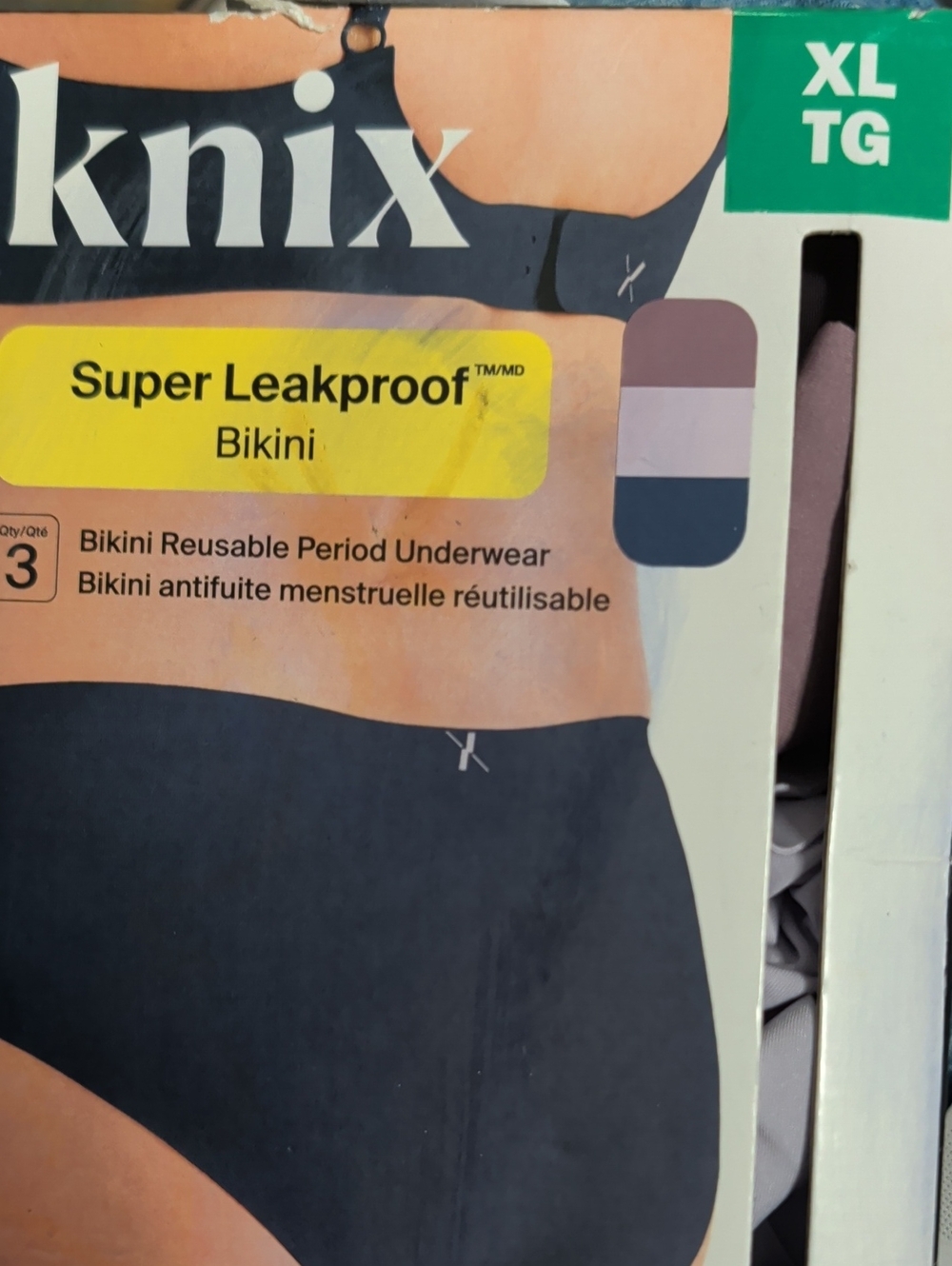 Knix bikini set of 3 reusable period panties
